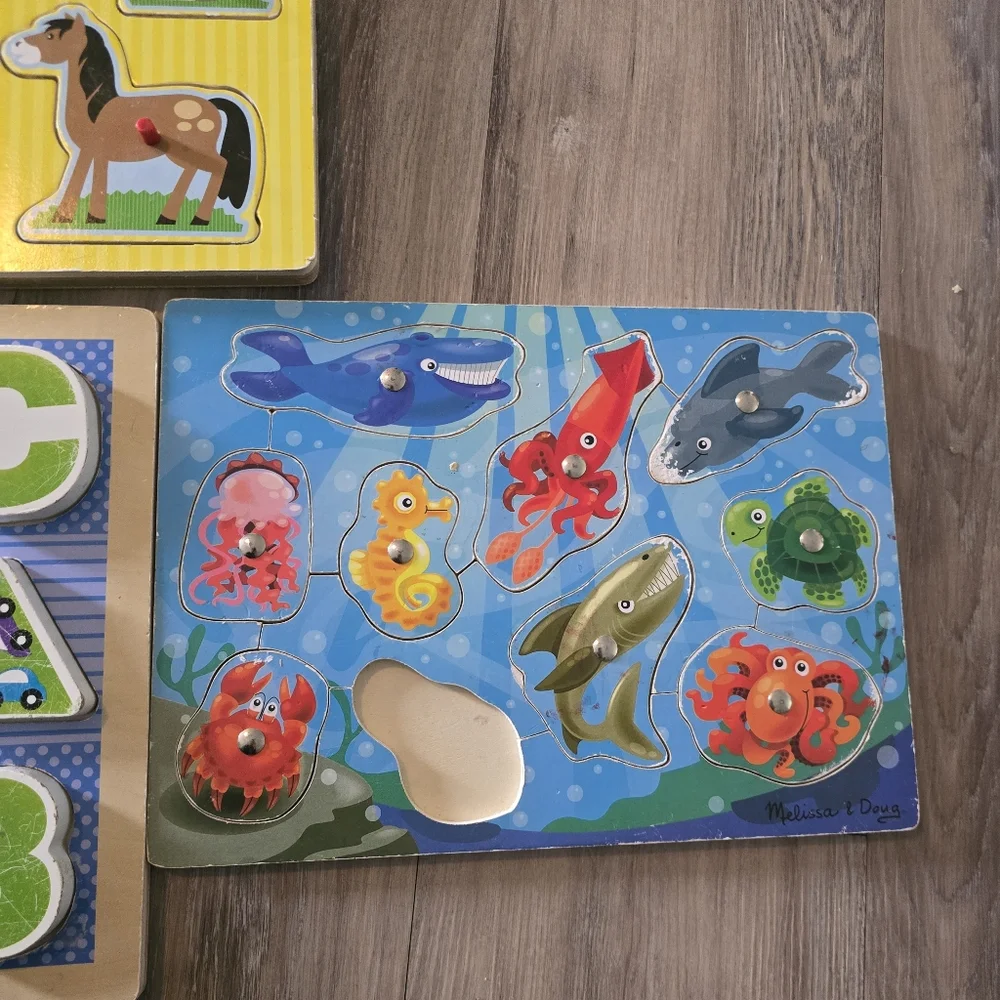 Melissa And Doug Puzzle Bundle Of 5